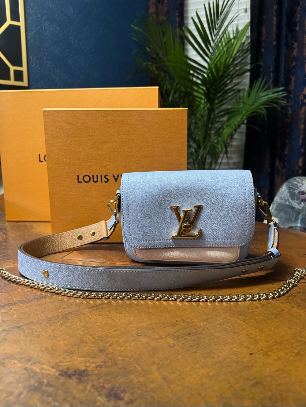 Louis Vuitton Powder Blue Lockme Tender Shoulder Bag
